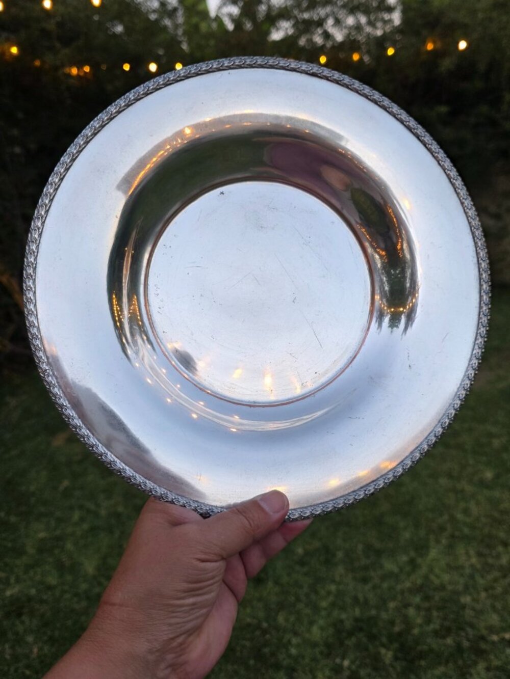 Circa 1935-1941 Silver-Plated 11” Serving Platter | Braided Rim | T&T 115